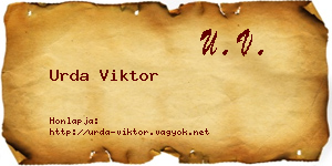 Urda Viktor névjegykártya
